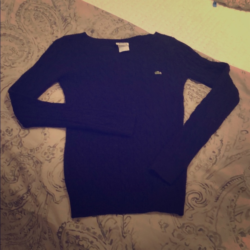 Lacoste Black Cable Knit Sweater